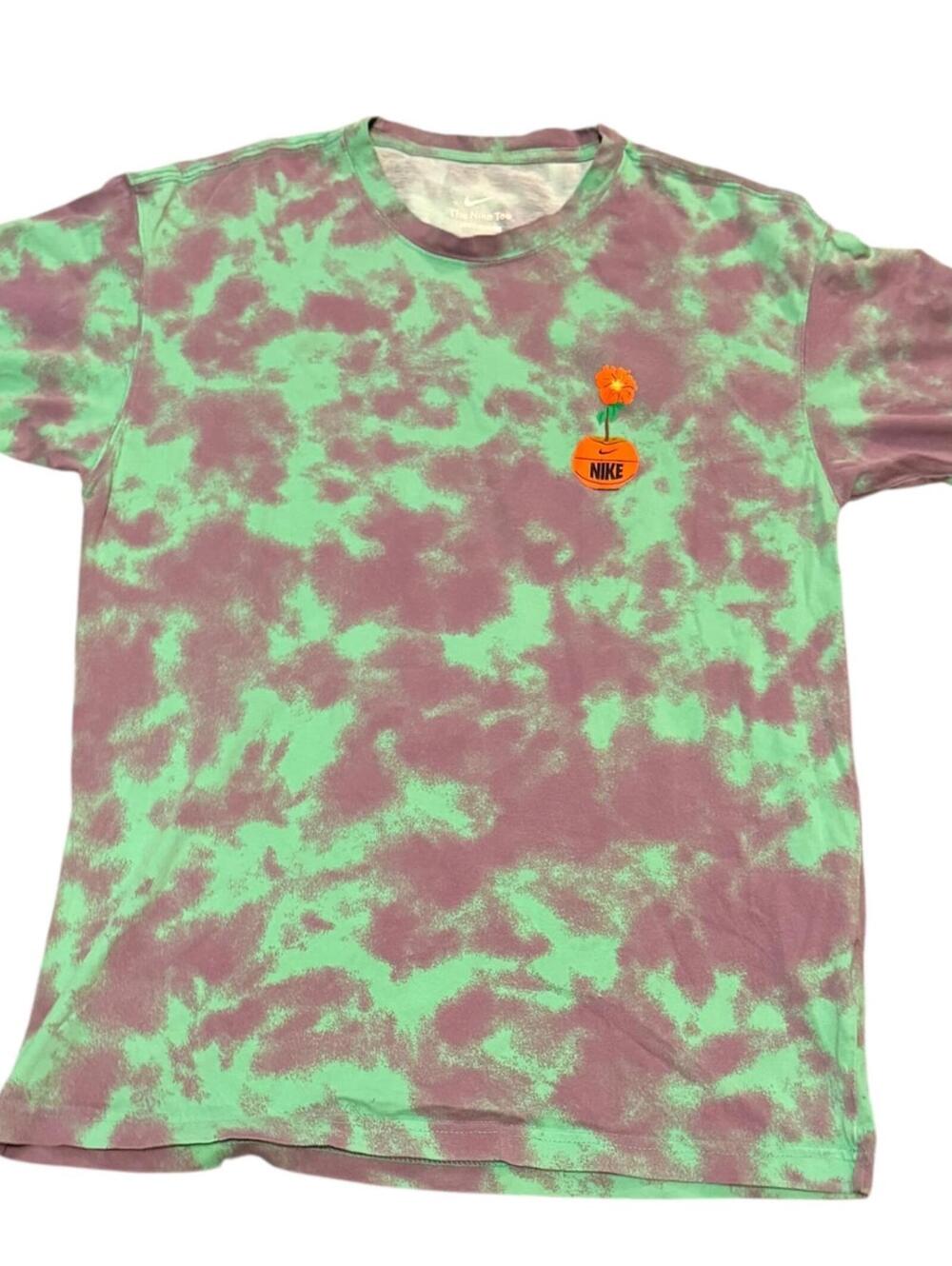 Nike Tie Dye Loose Fit Just Do It Graphic Tee Purple Green Men’s S